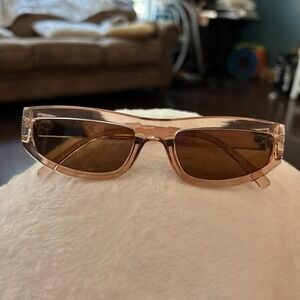 Y2K Retro Pink Clear Frame Sunglasses. New, no tags